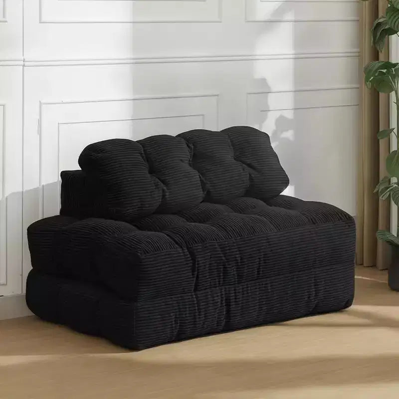 Divano Letto Pieghevole 3-in-1, Singolo, Beige / Nero / Grigio