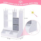 Armadio da travestimento rosa/bianco con specchio illuminato, asta appendiabiti e contenitore, per 1 bambina