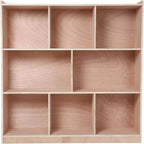 Acekool Pink 8 Cubby Kids Storage Cabinet with Lockable Wheels and Rounded Corners for Playroom Bedroom Classroom