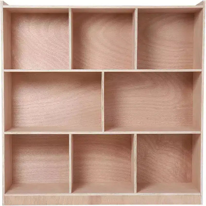 Acekool Pink 8 Cubby Kids Storage Cabinet with Lockable Wheels and Rounded Corners for Playroom Bedroom Classroom