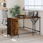 Scrivania angolare a L, rovere nero/marrone/affumicato, 1 persona