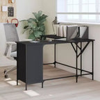 Scrivania angolare a L, rovere nero/marrone/affumicato, 1 persona