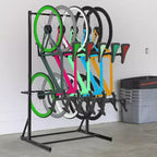 Portabiciclette autoportante in acciaio nero, stile verticale, capacità fino a 5 biciclette