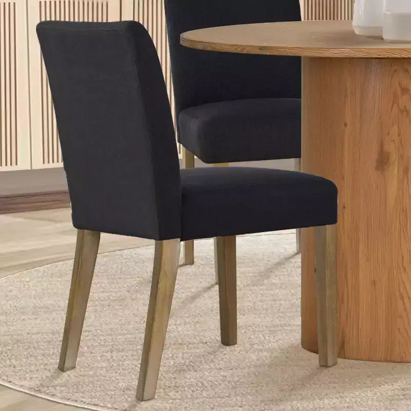 Set tavolo da pranzo rotondo, sedie imbottite, base a piedistallo, 4 posti