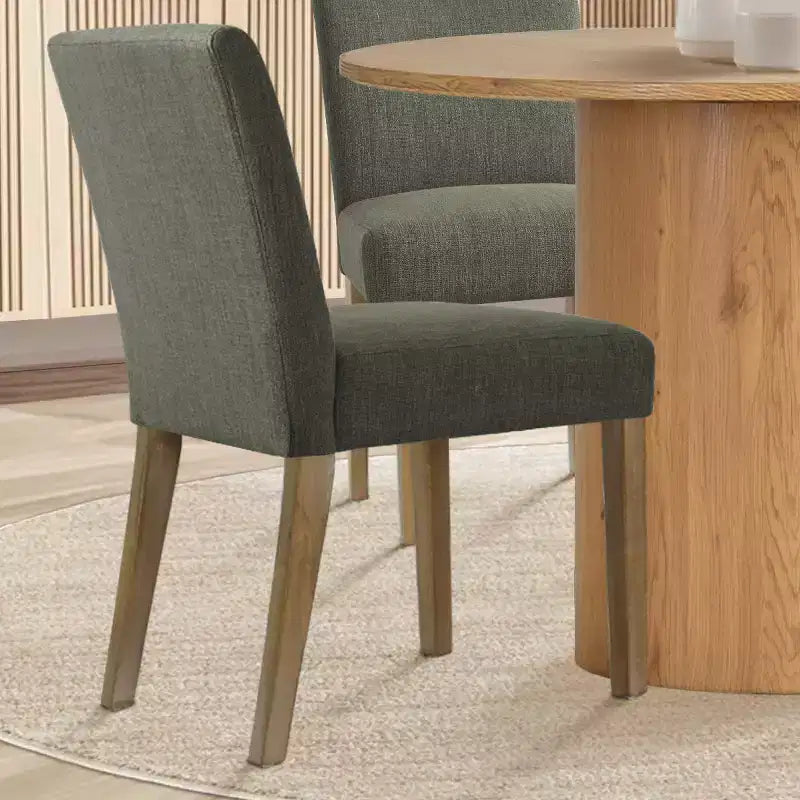 Set tavolo da pranzo rotondo, sedie imbottite, base a piedistallo, 4 posti