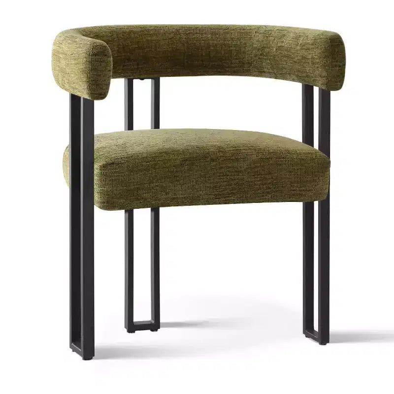 Set tavolo da pranzo rotondo con base a piedistallo, nero/rovere, sedie in ciniglia imbottite, 6 posti