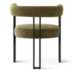Set tavolo da pranzo rotondo con base a piedistallo, nero/rovere, sedie in ciniglia imbottite, 6 posti