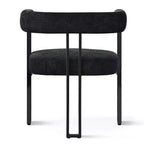 Set tavolo da pranzo rotondo con base a piedistallo, nero/rovere, sedie in ciniglia imbottite, 6 posti