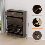 Scarpaia a ribalta Nera / Naturale / Noce con Cassetto Superiore, Contiene 12 Paia