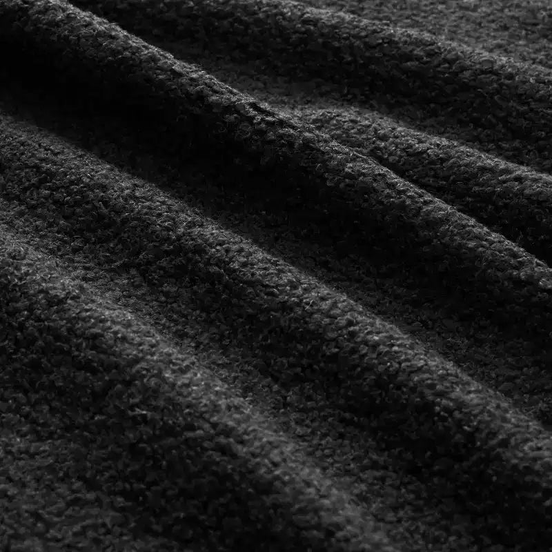 Divano sezionale modulare in tessuto Teddy nero / cammello / verde / arancio, bracciolo curvo, 3 posti