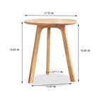 Tavolino rotondo color beige naturale, rovere massiccio, 1 pezzo