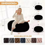 Poltrona a sacco in memory foam nero, rivestimento in flanella, 1 posto
