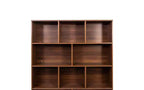 Libreria a 4 livelli con 10 scomparti aperti e 2 armadietti, noce/bianco, montaggio da 1 persona