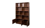 Libreria a 4 livelli con 10 scomparti aperti e 2 armadietti, noce/bianco, montaggio da 1 persona