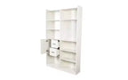 Libreria a 4 livelli con 10 scomparti aperti e 2 armadietti, noce/bianco, montaggio da 1 persona