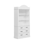 Dispensa da Cucina Autoportante Bianca con 3 Ripiani Aperti e 4 Cassetti