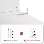 Dispensa da Cucina Autoportante Bianca con 3 Ripiani Aperti e 4 Cassetti