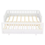 Letto a piattaforma convertibile grigio/bianco con sponde, da singolo a doppio/da singolo XL a queen size, per 1-2 persone