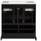 Mobile bagno nero da 30" con lavabo, 2 cassetti e ante con chiusura ammortizzata, 1 persona