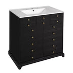 Mobile bagno nero da 30" con lavabo, 2 cassetti e ante con chiusura ammortizzata, 1 persona