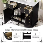Mobile bagno nero da 30" con lavabo, 2 cassetti e ante con chiusura ammortizzata, 1 persona
