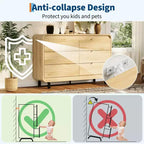 Cassettiera a 6 cassetti, marrone/naturale, stile moderno senza maniglie, singola
