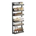 6-Tier Adjustable Over-the-Door Pantry Organizer C Heavy-Duty Metal Hanging Storage Rack with Removable Baskets