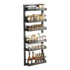 6-Tier Adjustable Over-the-Door Pantry Organizer C Heavy-Duty Metal Hanging Storage Rack with Removable Baskets