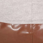 Poltrona sacco rotonda da 1,5 m, ecopelle, 1 posto – Marrone/Beige, Grigio chiaro/Marrone
