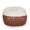 TUYOHW 5ft Rounded Bean Bag Chair, Faux Leather Floor Sofa for Easy Cleaning, Comfy Sofa Chair for Living Room and Bedroom