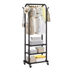 Rolling Clothes Rack with Shelves Heavy Duty Garment Rack on Wheels 71 Tall for Bedroom