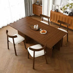 Set da pranzo in impiallacciatura di legno naturale, stile rustico moderno, 4-6 posti a sedere