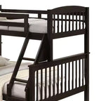 Letto a castello matrimoniale in ciliegio con scaletta angolare, 2 posti letto
