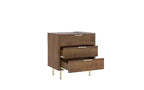 Comodino moderno Brown & Wood con stazione di ricarica e luce notturna a comando vocale, 1 pezzo