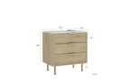 Comodino moderno Brown & Wood con stazione di ricarica e luce notturna a comando vocale, 1 pezzo