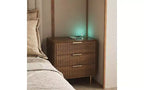 Comodino moderno Brown & Wood con stazione di ricarica e luce notturna a comando vocale, 1 pezzo