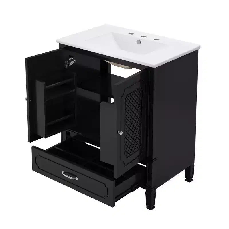 Mobile bagno con doppio lavabo da 150 cm, autoportante, per 2 persone – Nero / Verde scuro
