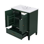 Mobile bagno con doppio lavabo da 150 cm, autoportante, per 2 persone – Nero / Verde scuro