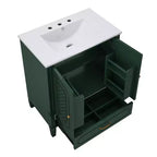 Mobile bagno con doppio lavabo da 150 cm, autoportante, per 2 persone – Nero / Verde scuro