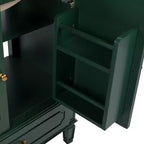 Mobile bagno con doppio lavabo da 150 cm, autoportante, per 2 persone – Nero / Verde scuro