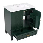 Mobile bagno con doppio lavabo da 150 cm, autoportante, per 2 persone – Nero / Verde scuro