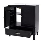 Mobile bagno con doppio lavabo da 150 cm, autoportante, per 2 persone – Nero / Verde scuro