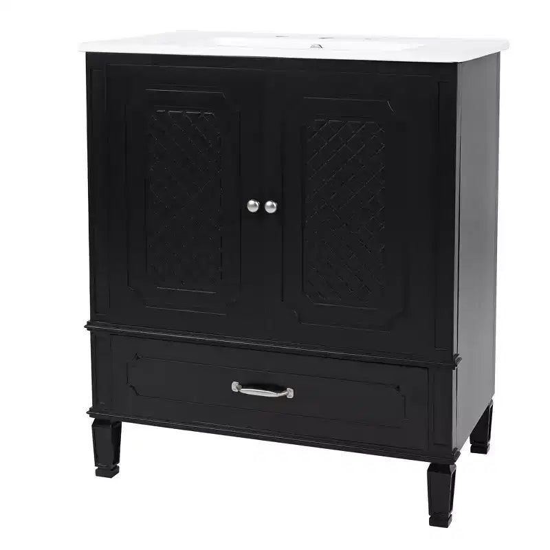 Mobile bagno con doppio lavabo da 150 cm, autoportante, per 2 persone – Nero / Verde scuro