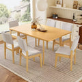 PexFix Rustic Farmhouse Dining Table Solid Wood Frame Minimalist Modern Dining Table for Kitchen Dining Room Living Room
