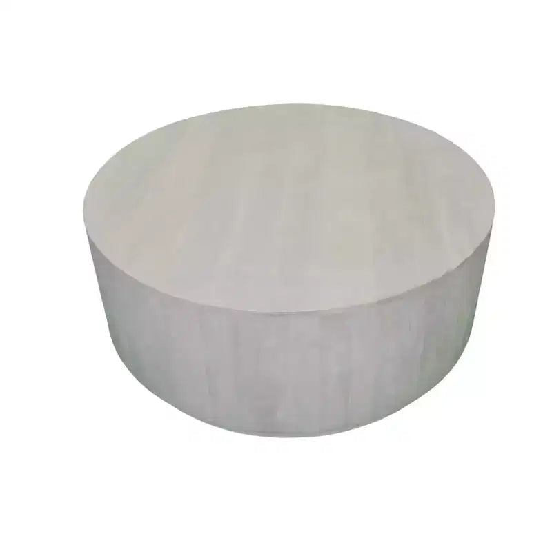Tavolino da Caffè Rotondo da 42" – Naturale / Bianco, Legno di Mango