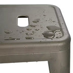 Sgabelli da Bar Senza Schienale Quadrati in Metallo Nero/Bianco, Set da 4 (Posti a sedere: 4)