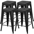 Yaheetech 24 Set of 4 Metal Counter Height Backless Stackable Bar Stools Indoor/Outdoor