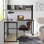 Scrivania angolare a L da 55'' con credenza, Teak/Noce, 2 persone