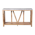 Consolle da ingresso a 2 ripiani in stile rustico, colore nero/noce, montaggio da 1 persona