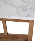 Consolle da ingresso a 2 ripiani in stile rustico, colore nero/noce, montaggio da 1 persona
